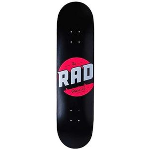 RAD Solid Logo skateboard voor volwassenen, uniseks, zwart/rood, 19,8 cm