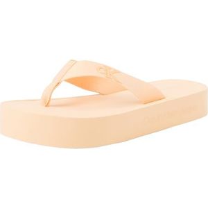 Calvin Klein Jeans Vrouwen Flatform Flipflop Jelly Flip Flop, Peach Dream, 4 UK, Perzik Droom, 37 EU