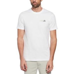 Original Penguin - Heren T-shirt, S/S Original Spliced T-shirt, 100% katoen, korte mouwen, helder wit, XL, Helder Wit, XL