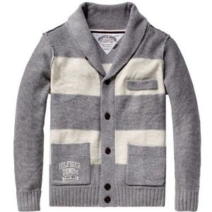 Tommy Jeans Lange herenjas, grijs (025 Mid Grey Heather/Egret), 46