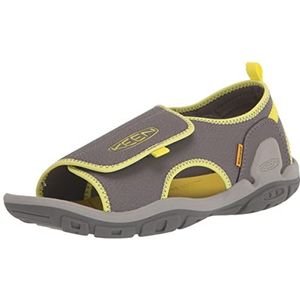 KEEN Unisex-kind Knotch River Open teen sandalen, Staal Grijs/Teunisbloem, 2 Big Kid