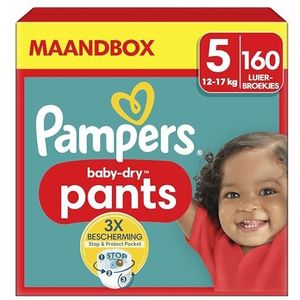 Pampers Maat 5 Luierbroekjes (11-16 kg), Baby Dry Pants, 160 Luiers, Met Een Stop & Protect Pocket Aan De Achterkant Die Tot 100% Bescherming Biedt Tegen Lekken â€™s Nachts