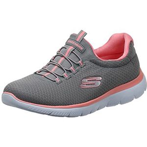 Skechers SUMMITS dames Sneaker, Gray Mesh/ Pink Trim, 36.5 EU