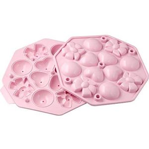 Zenker Cake-Pops Maker Form CANDY, bakvorm voor cake op een stok, incl. accessoires (stengels), vorm voor lekkere taartlollis (kleur: roze), hoeveelheid: 1 stuk
