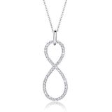 Elli Premium halsketting dames Infinity met kristal Endless in 925 sterling zilver, 70 cm, Facetgeslepen, Kristal