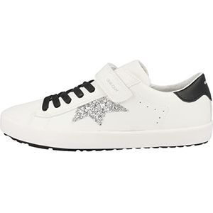 Geox J Kilwi Girl Sneakers voor meisjes, wit zwart, 42 EU