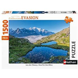 Nathan - Puzzel 1500 stukjes - Lake des Chéserys, Mont-Blanc massief - Volwassenen en kinderen vanaf 14 jaar - Hoogwaardige puzzel - Escape collectie - 87806