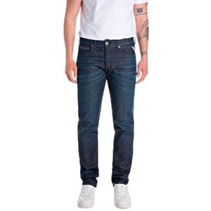Replay Heren straight fit jeans Grover Red Logo Collectie, 007, donkerblauw, 29W x 34L