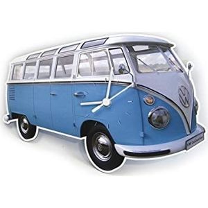 BRISA VW Collection Volkswagen T1 Bus Transporter Wandklok 28x18x2,5cm - Klassiek Blauw