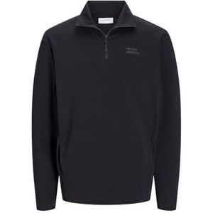JACK&JONES JJMATTY Logo Sweat Half Zip, zwart, XS