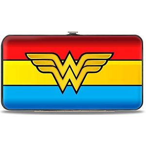 Buckle-Down Portemonnee met Wonder Woman logo, gestreept, rood/geel/blauw, meerkleurig, Meerkleurig