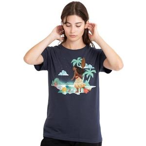 mandarin creative ltd Moana Flat Island dames T-shirt, diep marineblauw, groot, Diepe marine, L