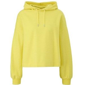 s.Oliver Sales GmbH & Co. KG/s.Oliver Dames sweatshirt met capuchon en geribbelde structuur sweatshirt met capuchon en geribbelde structuur, geel, XL