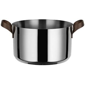 Alessi PU101/24 edo braadpan met twee handgrepen, roestvrij staal, roestvrij staal