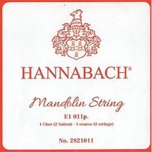 Hannabach mandolinesnaren, enkele snaar E.010 - 2821010, voor schaallengte 330 - 350 mm, per paar