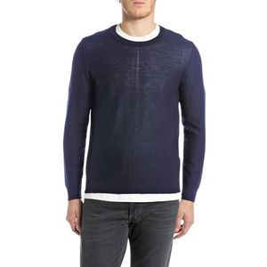 REPLAY Herentrui met ronde hals, indigo blauw 800 (blauw), M, 800 Indigo Blauw, M
