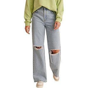 NA-KD Ripped Knee Highwaist Denim, Lichtblauw, EU 42