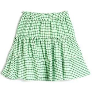 Koton Girls's Midi Plaid Ruffle Diered Elastische Tailleband Rok, Green Check (02p), 5-6 Jaar