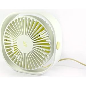 QUSHINI - Draagbare ventilator, stil, 360 graden draaibaar, 3 snelheden, ideaal voor kantoor, woonkamer of slaapkamer, kleur wit, QU008WH