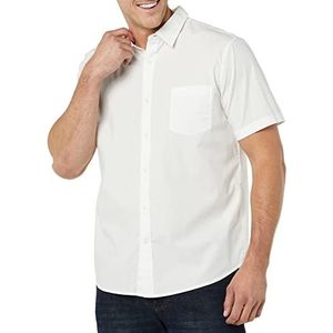 Amazon Essentials Heren Slim-Fit Poplin Shirt met korte mouwen, wit, X-Large