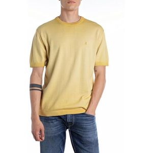 Replay Herentrui met korte mouwen, regular fit, 645 Tuscany Yellow, XXL