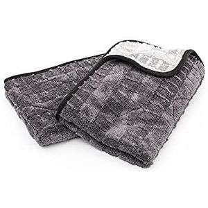 The Rag Company De Gauntlet Drooghanddoek (2-Pack) 70/30 Blend Koreaanse Microfiber, Ontworpen voor Snelle Absorptie - 900gsm, 15"" x 24"", Ice Grey + Grijs
