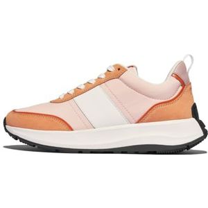 Fitflop Vrouwen F-Mode Flow Stof/Suede/Lederen Flatform Sneakers, Peachy, 8 UK, Perzik, 42 EU