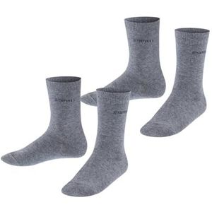 ESPRIT Uniseks-kind Sokken Foot Logo 2-Pack K SO Katoen Eenkleurig Multipack 2 Paar, Grijs (Light Grey Melange 3390), 23-26