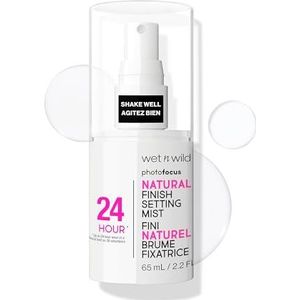 Wet n Wild Photo Focus Natural Finish Setting Mist, Make-up Setting Spray verrijkt met vitamine B5 en E, Lichtgewicht Formule, 24 Uur Langdurige Fixatiespray