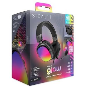 STEALTH RADAR Light Up Gaming Headset - Glow Black, compatibel met gamingconsoles, mobiel en pc
