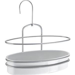 Metaltex Doucheplank Orbit, Wit/Zilver, 26 x 13 x 17 cm