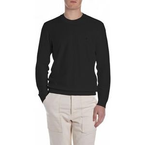 Replay Herentrui met normale pasvorm, ronde hals, van katoen, 098 Black, L