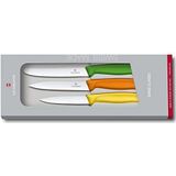 Victorinox, 6.7116.31G, Swiss Classic, Gemüsemesser-Set, 3-teilig, Extra scharfe Klinge, mit geradem Schliff, robuster Kunststoff-Griff, Mehrfarbig, Made in Switzerland, Spülmaschinengeeignet