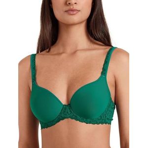 CALIDA Natural Comfort kanten beha voor dames, verstelbare bandjes, met kanten details, Nevada Green, 75E