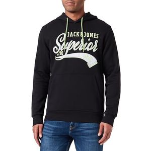 JACK & JONES Jjemett Sweat Hood Capuchontrui voor heren, Schwarz, L