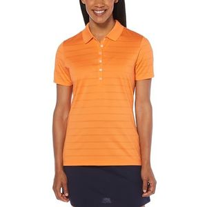 Callaway Piqué-poloshirt voor dames, met korte mouwen en ventilerende inzetstukken van open mesh gaasstof., Wortel, S