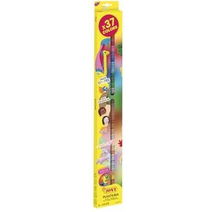 Jovi 90/37 plasticine, gemakkelijk vormbare boetseerklei voor kinderen vanaf 2 jaar, elk 15 g, 37, 37 kleuren
