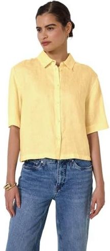 Street One Studio Linnen hemdblouse voor dames, Blend Geel, 42