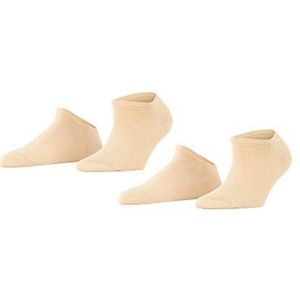 ESPRIT Dames Korte sokken Uni 2-Pack W SN Katoen Kort eenkleurig Multipack 2 Paar, Beige (Cream 4011), 35-38