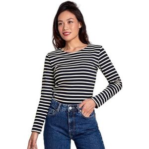 Armor Lux Dames dikke katoenen Lesconil matrozentrui met lange mouwen, Seal/Tigerlily, M