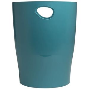 Exacompta - Ref. 45334D - 1 prullenbak met ECOBIN Skandi handgrepen - Grote inhoud 15 liter - Afmetingen 26,3 x 26,3 x 33,5 cm - Voor kantoor of thuis - Kleur: Pacific Blue