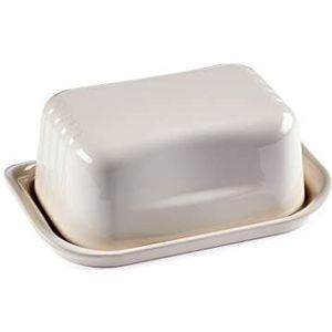 ESPRIT DE CUISINE - Keramische botervloot met deksel - Krasbestendig email - Gemakkelijk schoon te maken - Gemaakt in Frankrijk - 20,5x13,5x7,5cm Buitenkant - Ecru