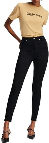 Karl Lagerfeld Jeans, Dames, High Rise Skinny Denim, Skinny Leg, Zwart, 2430
