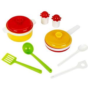 Theo Klein 7605 Klein goes BIO – kookset | Speelgoedkookgerei van bioplastic | 10-delige kleurrijke keukenset | Speelgoed voor kinderen vanaf 2 jaar