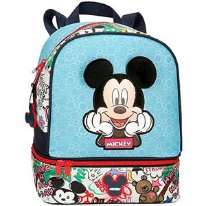 Disney Mickey Be Cool Rugzak voor snacks, blauw, 23 x 28 x 13 cm, polyester, 8,37 l, Blauw, Mochila porta merienda, lunchtas