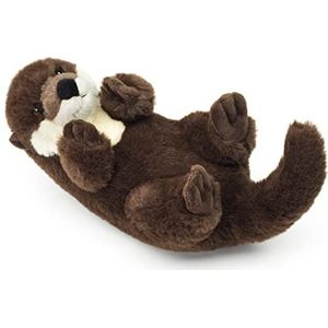 Uni-Toys Eco-Line Otter rugwimmer, 100% van gerecycled materiaal, 26 cm (lengte), pluche otter, knuffeldier