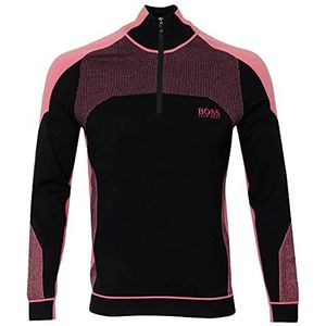 BOSS Zordi trui voor heren in Colour-Block-look met troyerkraag en waterafstotende afwerking, zwart 1, 3XL