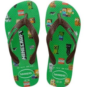 Havaianas Minecraft (Mini Me), teenslippers voor kinderen, uniseks, leaf green, 25/26 EU