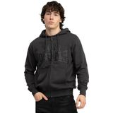 Lonsdale KRAFTY Sweatshirt met capuchon voor heren, met ritssluiting, smalle pasvorm, antraciet/zwart, XL