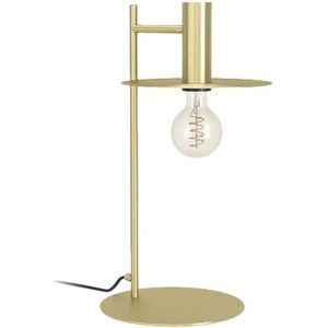 EGLO Tafellamp Escandell, elegant nachtlampje, woonkamerlamp van metaal in geborsteld messing, tafel lamp voor woonkamer en slaapkamer, E27 fitting
